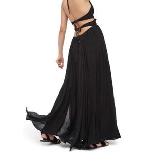 Free People Black Strappy Cut-Out Maxi